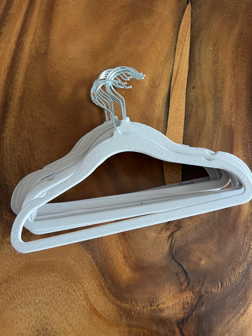 Set of 25 White Velvet Non-Slip Baby Hangers